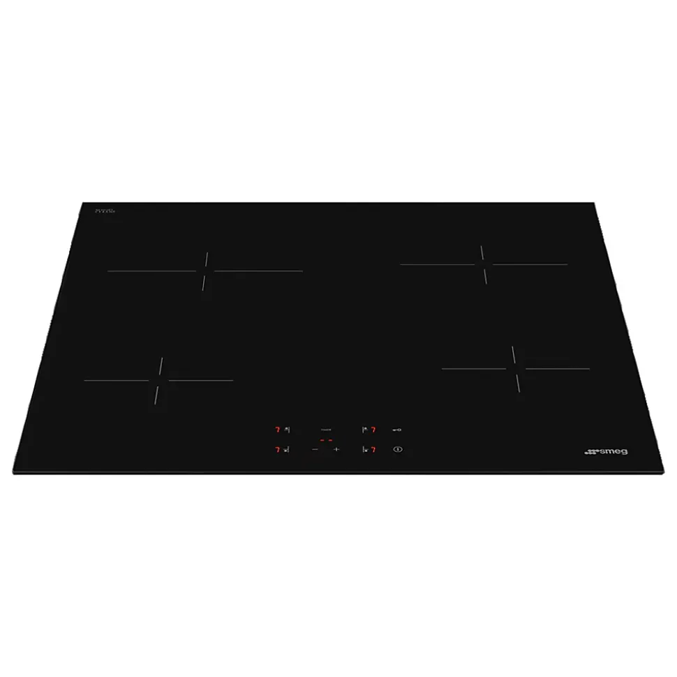 Plaque de cuisson vitrocéramique 4 foyers Smeg coloris noir l.60 x P.51 x H.6,3 cm