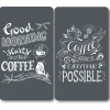 Plaque de protection verre trempé décor "Coffee", 2 pièces