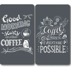 Plaque de protection verre trempé décor "Coffee", 2 pièces