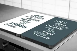 Plaque de protection verre trempé Cook décor "cuisine" , 2 pièces