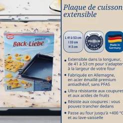 Plaque four extensible 41-53 x 33 cm Dr Oetker Back Liebe