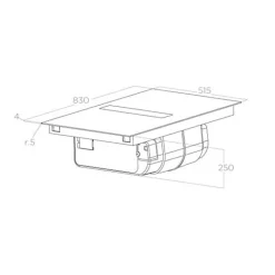Plaque induction avec hotte intégrée Elica NIKOLATESLA FIT XL 83cm - Évacuation