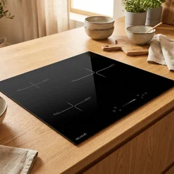 Plaque Induction Encastrable 3 Foyers - Puissance 7200W avec Booster et Commande Slider Intuitive