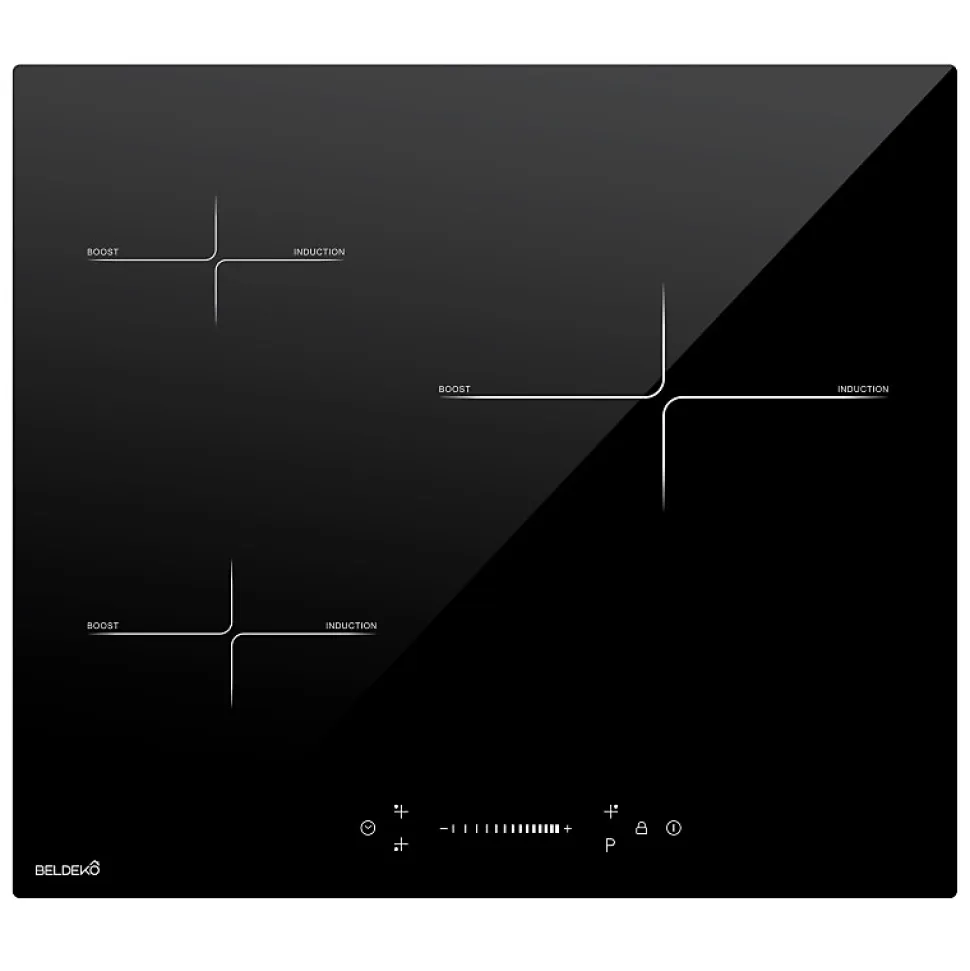 Plaque Induction Encastrable 3 Foyers - Puissance 7200W avec Booster et Commande Slider Intuitive