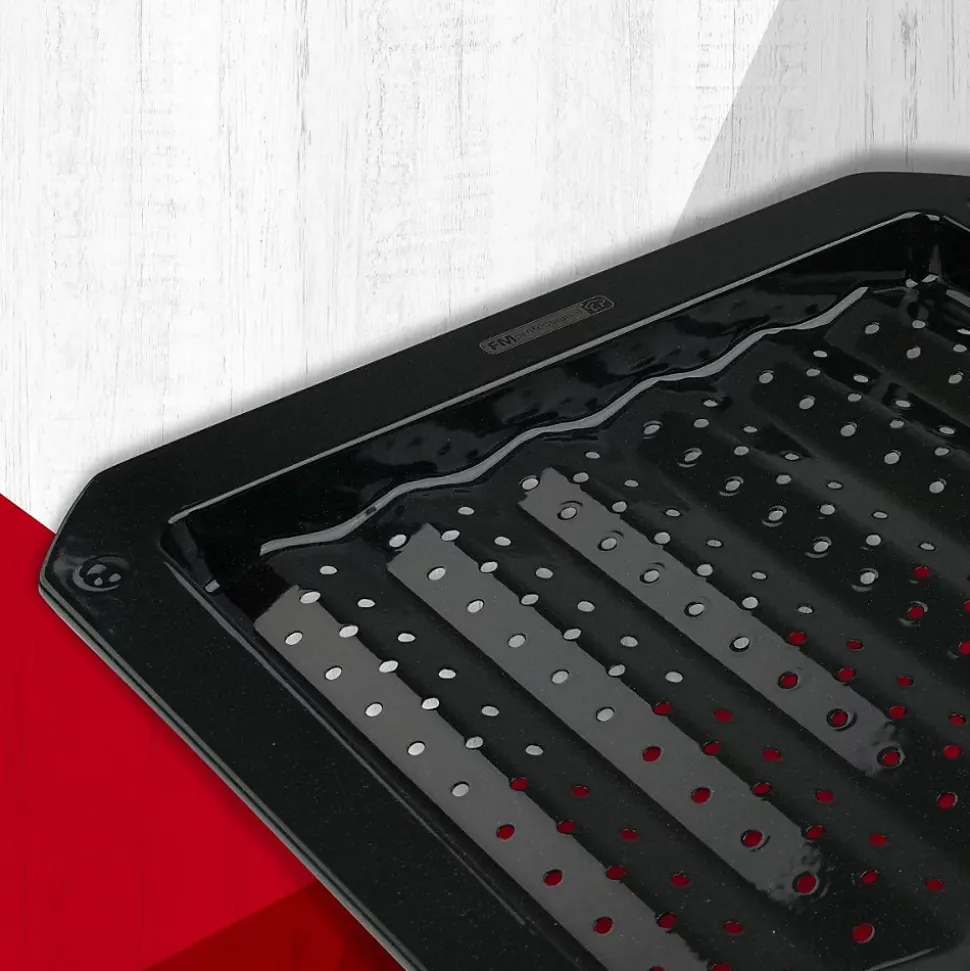 Plaque ondulée et perforée pour four et barbecue en tôle 38 x 33 cm FM Professional Barbecue