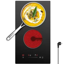 Plaque Vitrocéramique 2 Foyer 3000W Sécurité Enfant Minuterie Individuel 99min Commande Tactile CDVER302 CDV