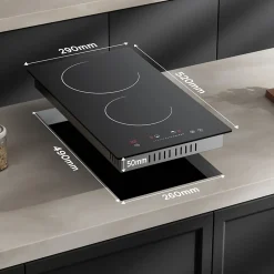 Plaque Vitrocéramique 2 Foyer 3000W Sécurité Enfant Minuterie Individuel 99min Commande Tactile CDVER302 CDV