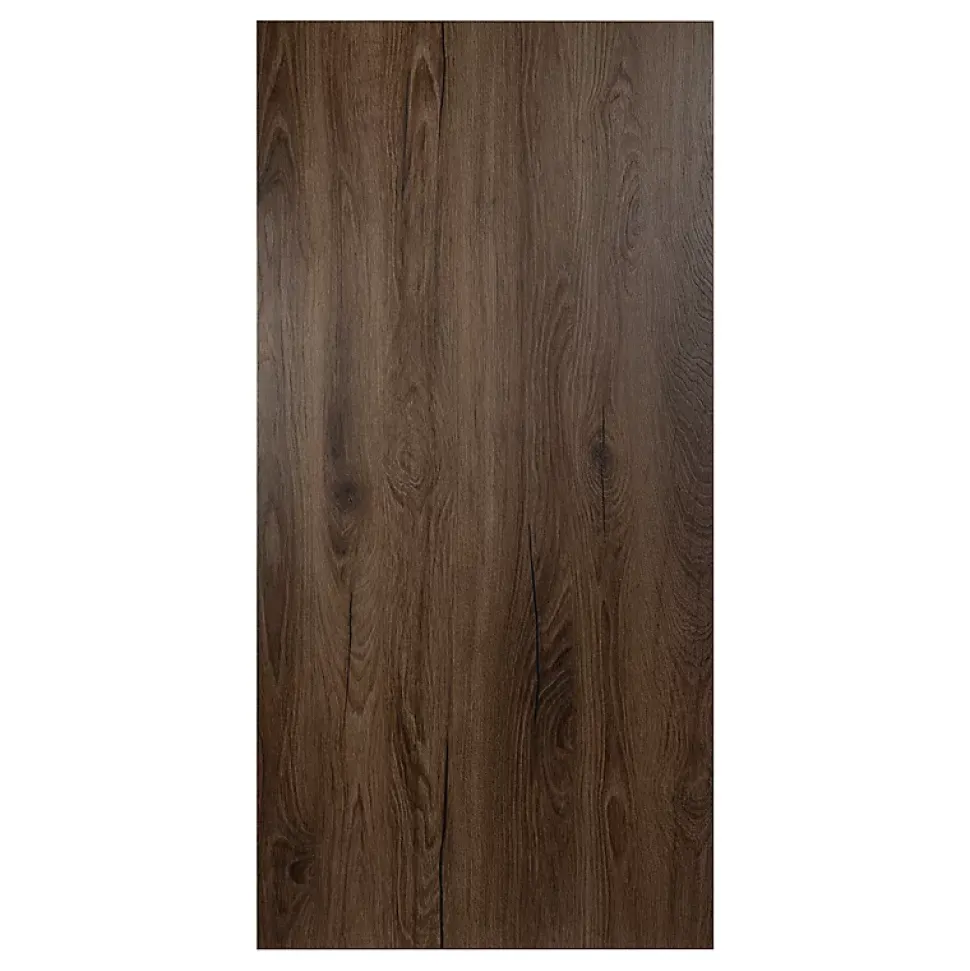 Plateau laminé chêne chocolat 138 x 68 cm pour bureau, table, table basse