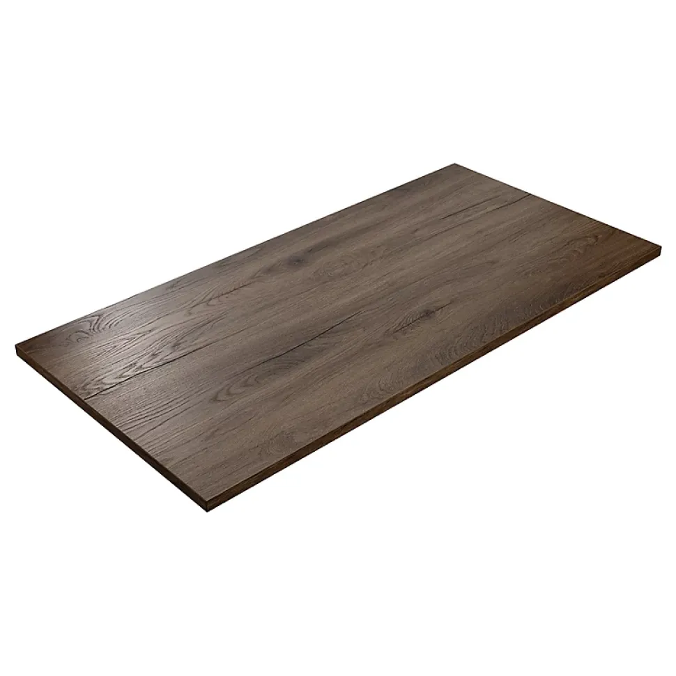Plateau laminé chêne chocolat 138 x 68 cm pour bureau, table, table basse