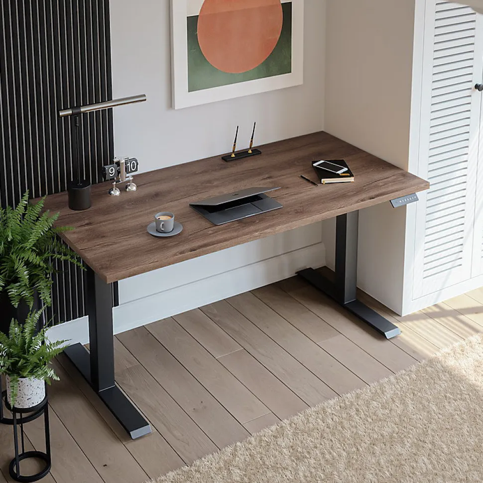 Plateau laminé chêne chocolat 120 x 80 cm pour bureau, table, table basse