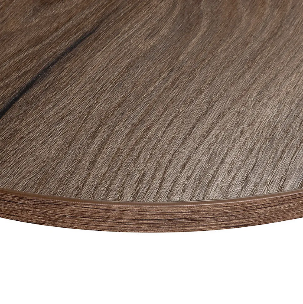 Plateau laminé chêne chocolat rond, diamètre 68 cm, pour bureau, table, table basse