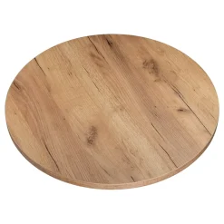 Plateau laminé chêne craft rond, diamètre 68 cm, pour bureau, table, table basse