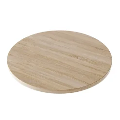 Plateau laminé chêne sonoma rond, diamètre 68 cm, pour bureau, table, table basse