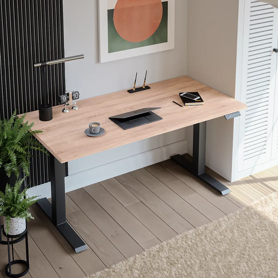 Plateau laminé chêne sonoma 120 x 80 cm pour bureau, table, table basse