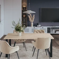 Plateau laminé chêne sonoma 120 x 80 cm pour bureau, table, table basse