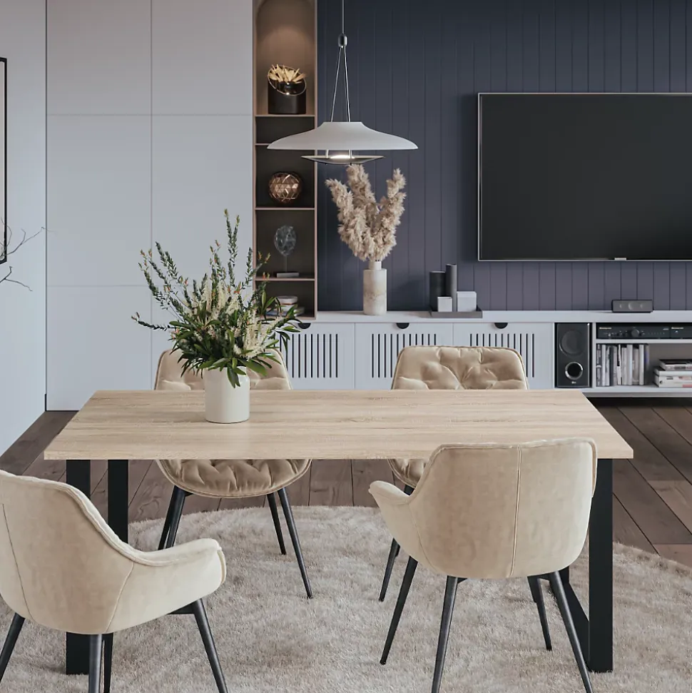 Plateau laminé chêne sonoma 120 x 80 cm pour bureau, table, table basse