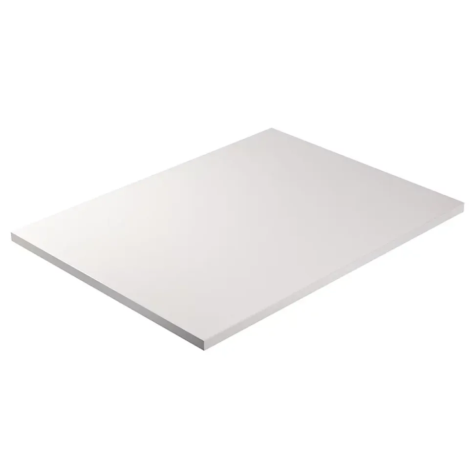 Plateau laminé gris 138 x 80 cm pour bureau, table, table basse