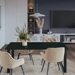 Plateau laminé noir 120 x 60 cm pour bureau, table, table basse