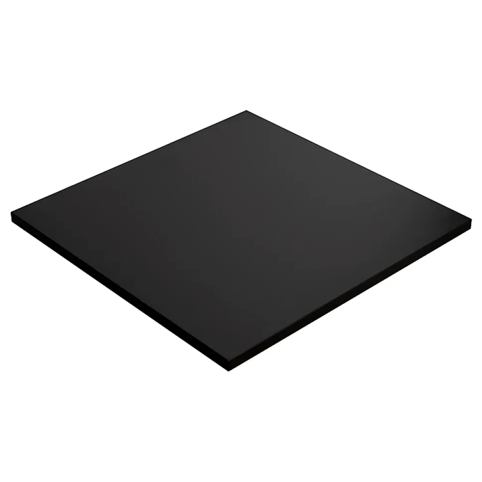 Plateau laminé noir 68 x 68 cm pour bureau, table, table basse
