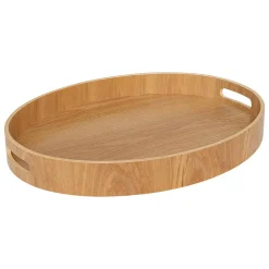 Plateau oval 43x33,5cm peuplier - Beige- 5five