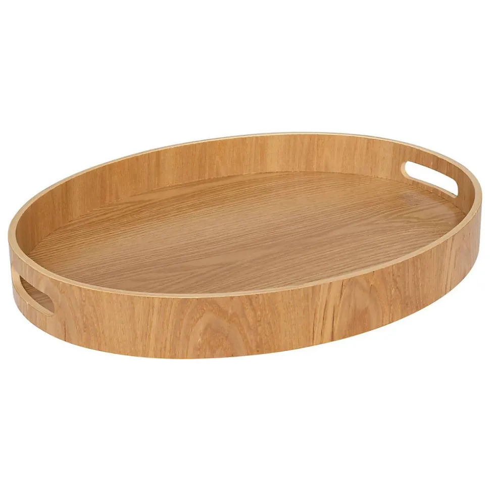 Plateau oval 43x33,5cm peuplier - Beige- 5five