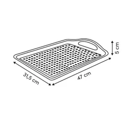 Plateau Poly 45,5x31,5cm beige antidérapant - Beige- 5five