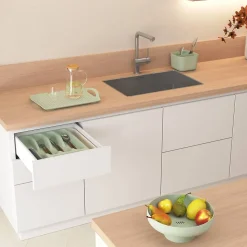 Plateau Poly 45,5x31,5cm vert antidérapant - Vert- 5five