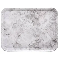 Plateau rectangulaire 33x43cm Effet marbre blanc - 5Five