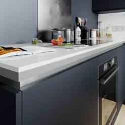 Plinthe de cuisine Goodhome Garcinia et Stevia bleu mat H. 15 cm x l. 2.4 m x Ep. 16 mm