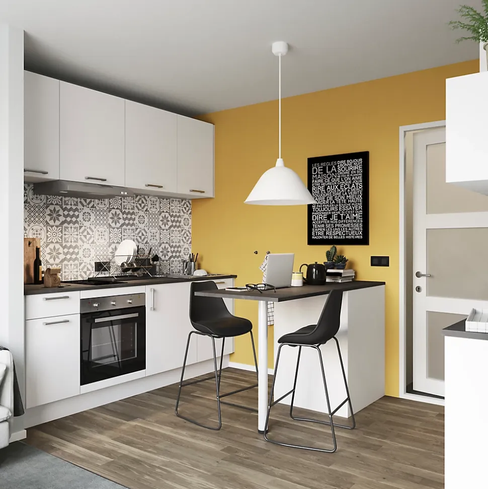 Plinthe de cuisine Goodhome Balsamita Blanc H. 15 cm x l. 2.4 m x Ep. 16 mm