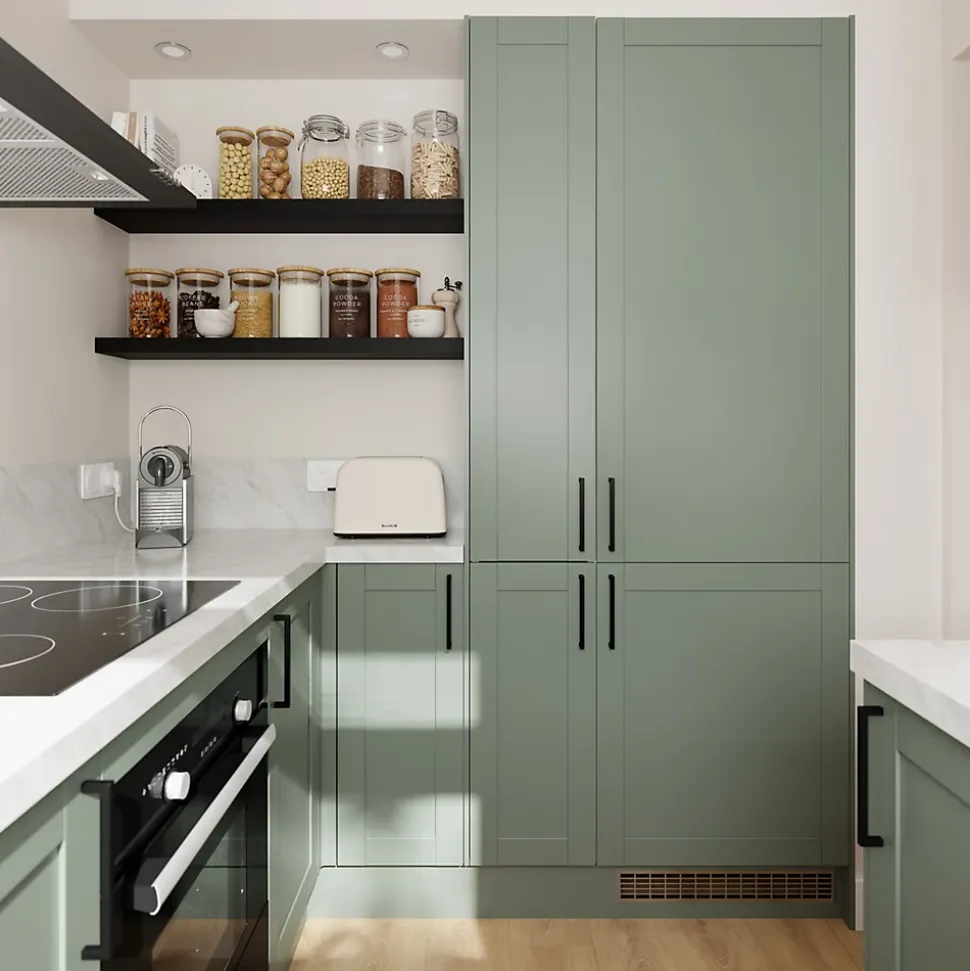 Plinthe de cuisine Goodhome Ash vert sauge H. 15 cm x l. 2.4 m x Ep. 16 mm