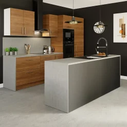 Plinthe de cuisine Goodhome Chia chêne fumé H. 15 cm x l. 2.4 m x Ep. 16 mm