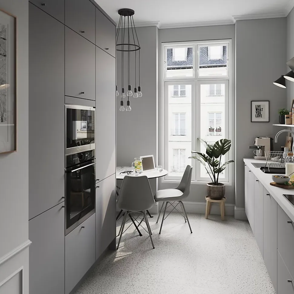 Plinthe de cuisine GoodHome Stevia gris mat H. 15 x l. 240 x Ep. 1,6 cm