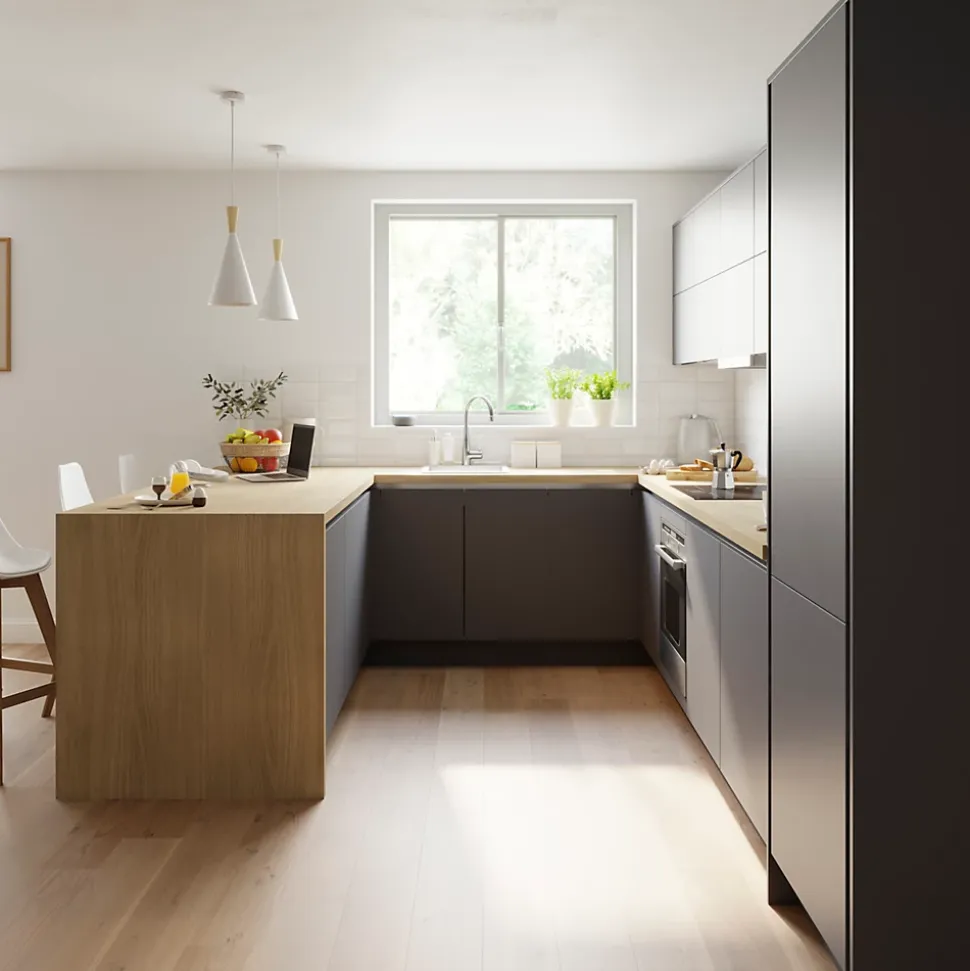 Plinthe de cuisine GoodHome Stevia gris mat H. 15 x l. 240 x Ep. 1,6 cm