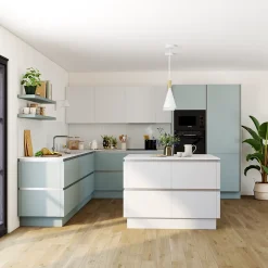 Plinthe de cuisine Palma bleu glacier mat H.15 x l.240 x Ep.1,8 cm