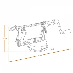 Épluche pomme, poire, 3 en 1, pèle, tranche, évide, avec ventouse - Noir - Linxor