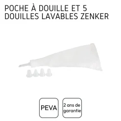 Poche à douille et 5 embouts en plastique 28 cm Zenker Smart Pastry