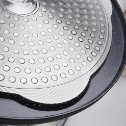 Poele Pour Oeufs en Granit Avec Quatre Trous Black Wood 26 cm