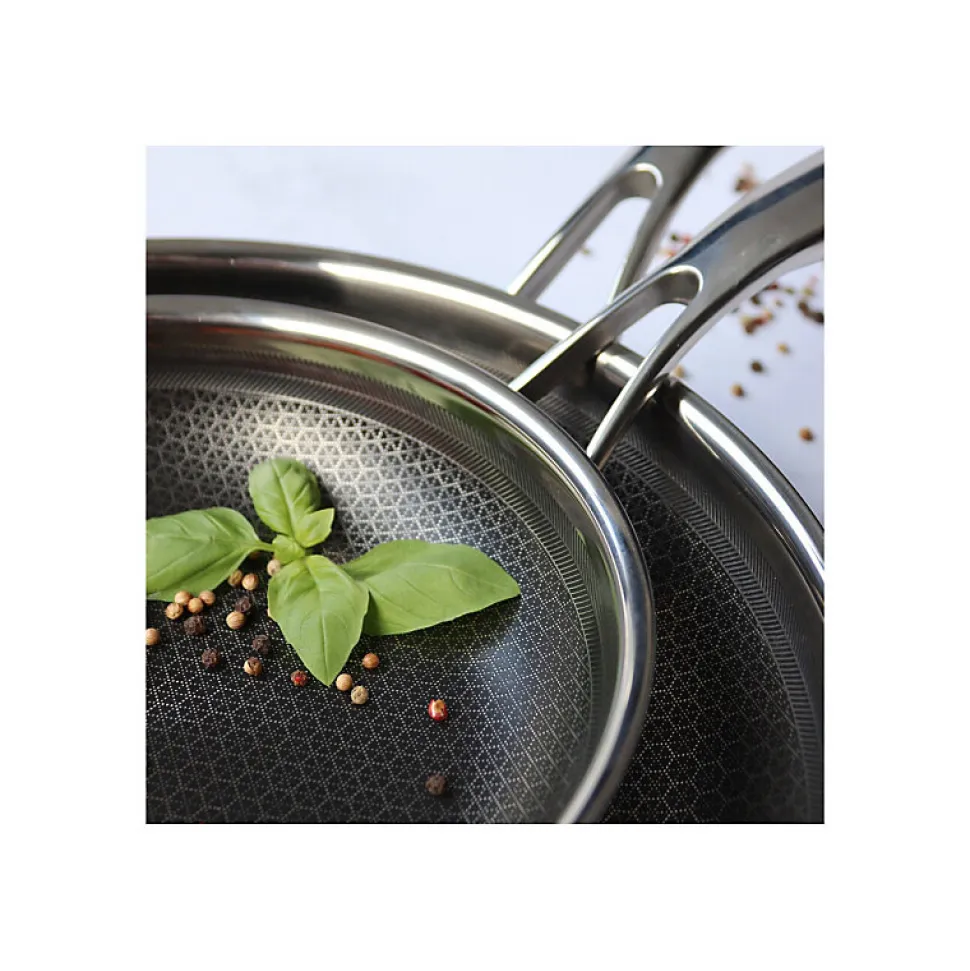 Poele sauteuse Ogo POELE BLACK CUBE 24 CM EN ACIER INOXYDABLE FOND NID D ABEILLE TOUS FEUX DONT INDUCTION