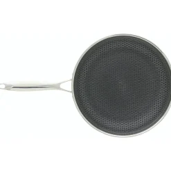 Poele sauteuse Ogo POELE BLACK CUBE 28 CM EN ACIER INOXYDABLE FOND NID D ABEILLE TOUS FEUX DONT INDUCTION