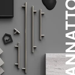 Poignée de meuble de cuisine GoodHome Annatto effet nickel L. 22 cm, 2 pièces