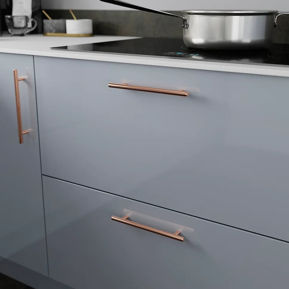 Poignée de meuble de cuisine GoodHome Annatto effet cuivre L. 22 cm, 2 pièces