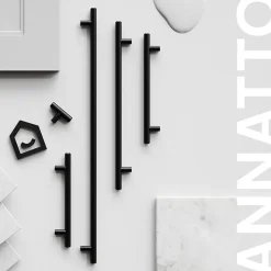 Poignée de meuble de cuisine GoodHome Annatto noir L. 22 cm, 2 pièces