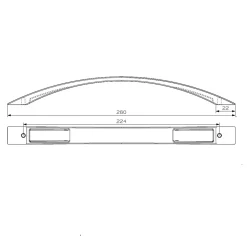 Poignée de meuble de cuisine GoodHome Sabaku Argent L. 26 cm, 2 pièces