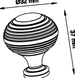 Poignée de meuble de cuisine GoodHome Bril Garni Argent L. 3.2 cm, 2 pièces
