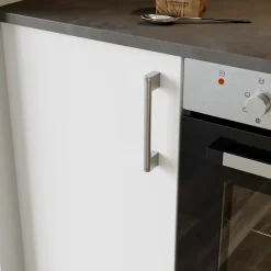 Poignée de meuble de cuisine GoodHome Khara effet nickel L. 18,8 cm, 2 pièces