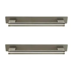 Poignée de meuble de cuisine GoodHome Khara effet nickel L. 18,8 cm, 2 pièces