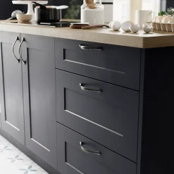 Poignée de meuble de cuisine GoodHome Chervil effet étain L. 15,86 cm, 2 pièces