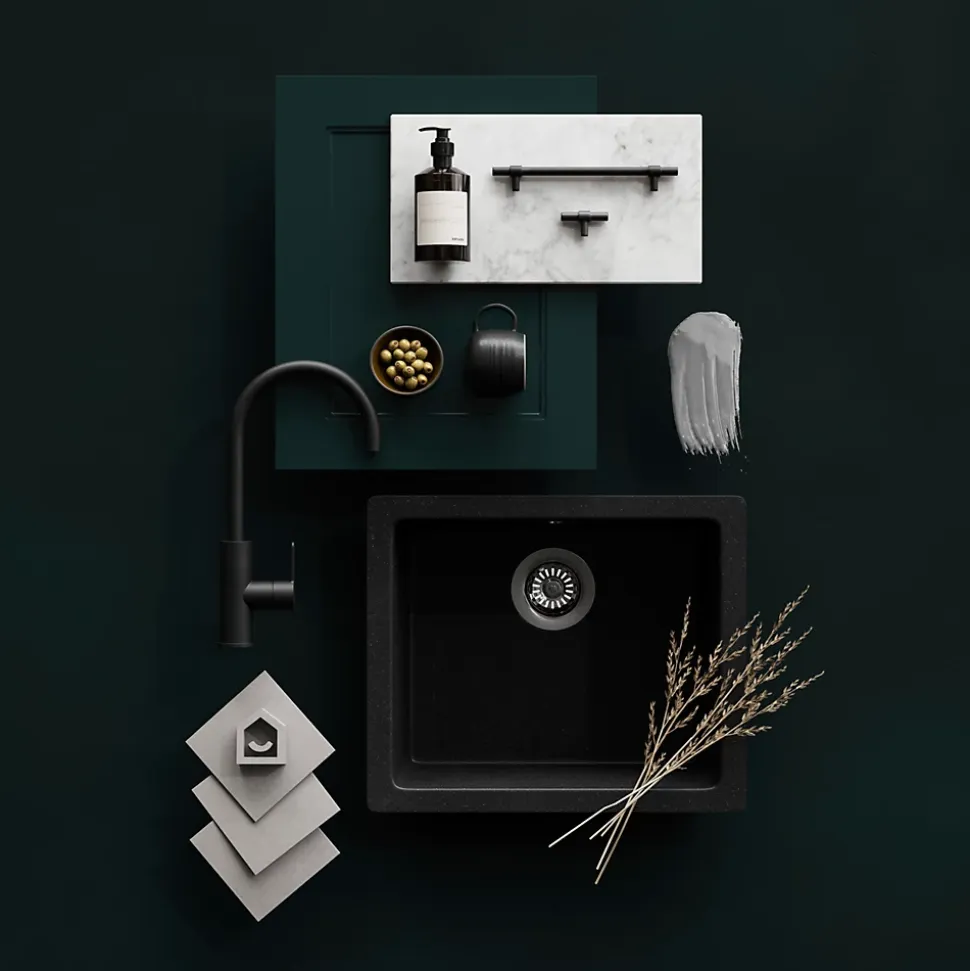 Poignée de meuble de cuisine GoodHome Dukkah noir L. 25,7 cm, 2 pièces