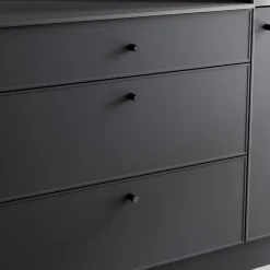 Poignée de meuble de cuisine GoodHome Dukkah noir L. 1,8 cm, 2 pièces